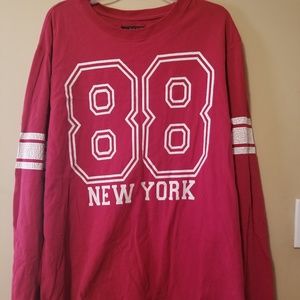 Men's red long sleeve tee